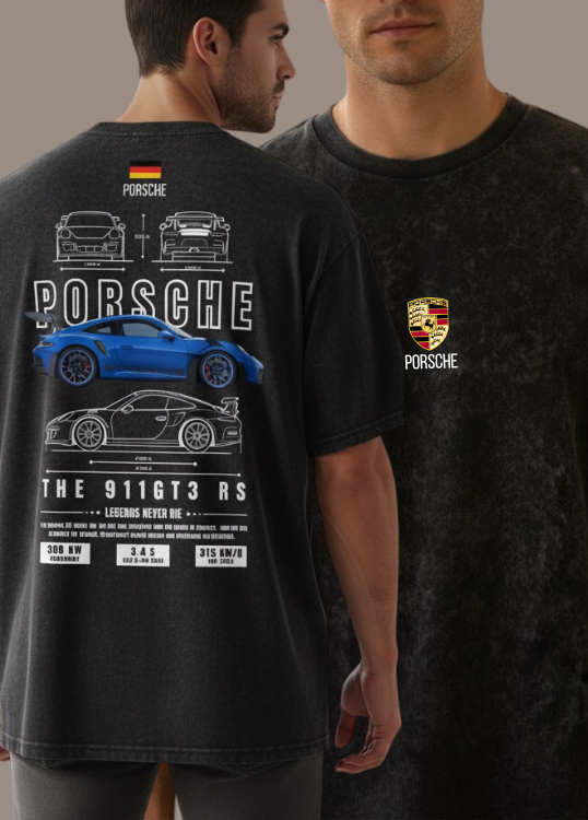 Car Lover Acidwash Oversized Tshirt