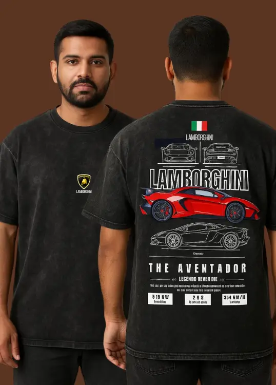 Car Lover Acidwash Oversized Tshirt