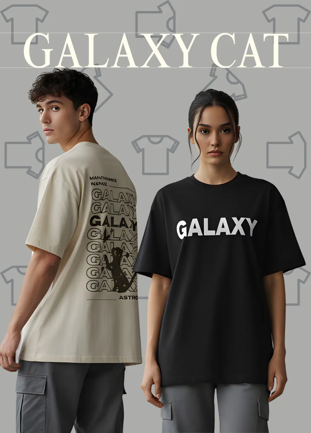 Galaxy Cat Oversized Tshirt